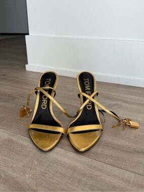 Tom Ford Padlock Gold Heels
